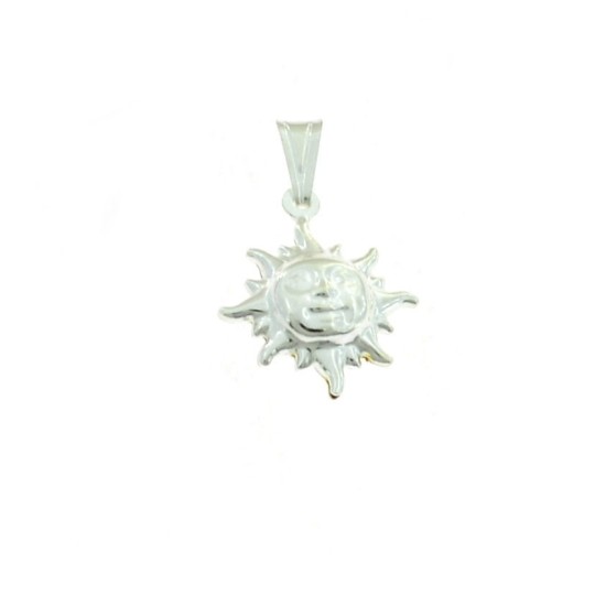 Ciondolo sole in argento bianco 925