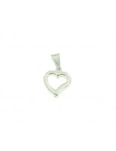 Pierced heart pendant in white 925 silver