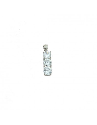 White gold plated trilogy pendant with 925 silver zircons