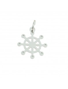 Pendant helm plate white gold plated in 925 silver