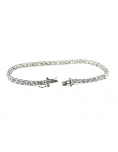 White gold plated tennis bracelet with 4 mm white zircons. in 925 silver