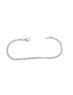 3 mm plate bracelet. white gold plated in 925 silver