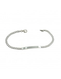 4 mm plate bracelet. white gold plated in 925 silver