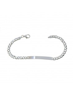 5 mm plate bracelet. white gold plated in 925 silver