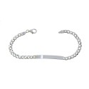 5 mm plate bracelet. white gold plated in 925 silver