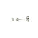 Orecchini punto luce con zircone bianco a 4 griffe da 2,5 mm. su base placcata oro bianco in argento 925