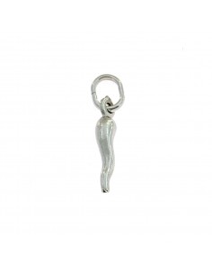 Horn pendant 18x4 mm. white gold plated in 925 silver