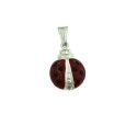 Ladybug pendant 18x13 mm. in white 925 silver