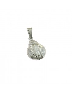 Ladybug pendant 19x13 mm. in white 925 silver