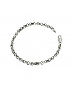 4 mm roll mesh bracelet. white gold plated in 925 silver