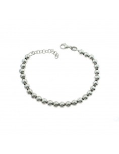 6mm smooth ball bracelet. white gold plated in 925 silver