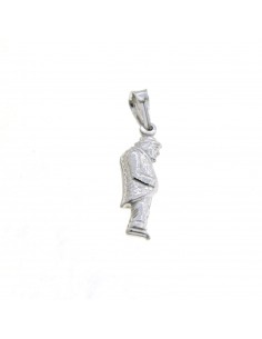 White gold plated hunchback pendant in 925 silver