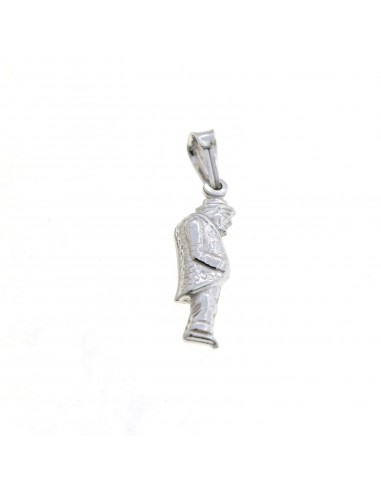 White gold plated hunchback pendant in 925 silver