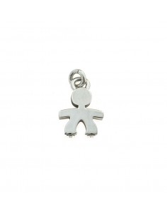 Double plate baby pendant 13x15 mm. white gold plated in 925 silver