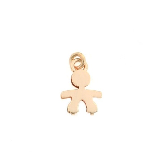 Double plate baby pendant 13x15 mm. rose gold plated in 925 silver