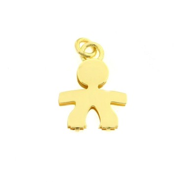 Double plate baby pendant 19x20 mm. yellow gold plated in 925 silver