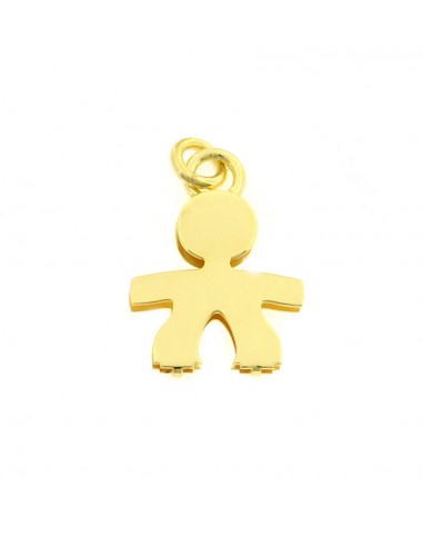 Double plate baby pendant 19x20 mm. yellow gold plated in 925 silver