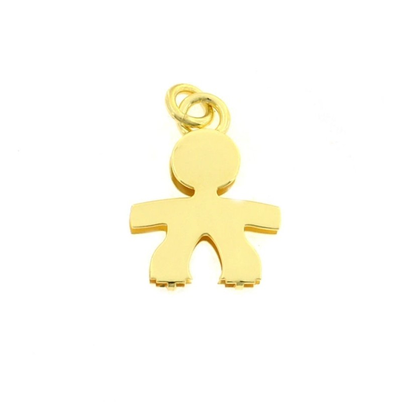 Double plate baby pendant 19x20 mm. yellow gold plated in 925 silver
