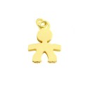 Double plate baby pendant 19x20 mm. yellow gold plated in 925 silver