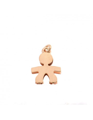Double plate baby pendant 19x20 mm. rose gold plated in 925 silver