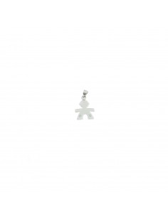 White gold plated child pendant with 3 zircons in 925 silver