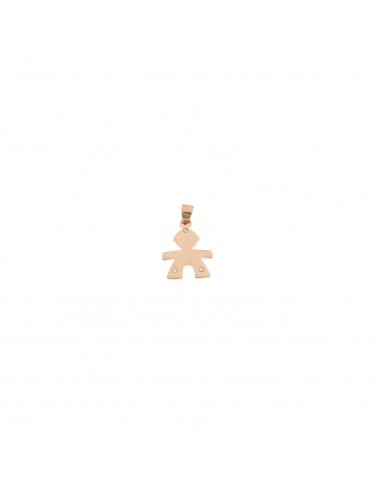 Baby boy pendant in rose gold plated with 3 zircons in 925 silver