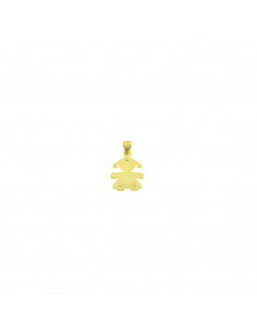 Yellow gold plated girl pendant with 3 zircons in 925 silver