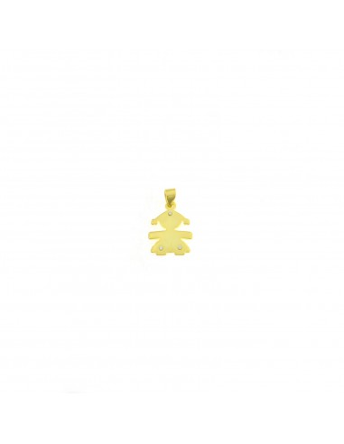 Yellow gold plated girl pendant with 3 zircons in 925 silver