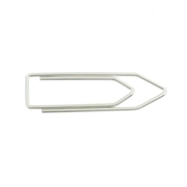 Fermasoldi graffetta tubolare a v placcato oro bianco in argento 925