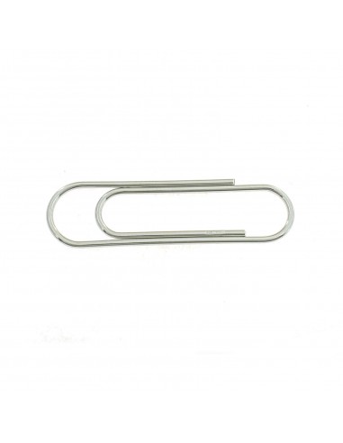 White gold plated oval tubular paper clip money clip in 925 silver
