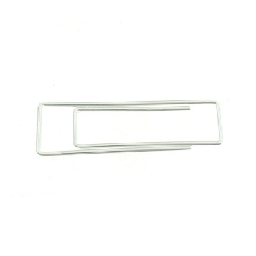 Fermasoldi graffetta tubolare rettangolare placcato oro bianco in argento bianco 925