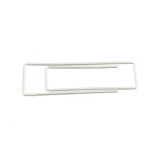 Fermasoldi graffetta tubolare rettangolare placcato oro bianco in argento bianco 925
