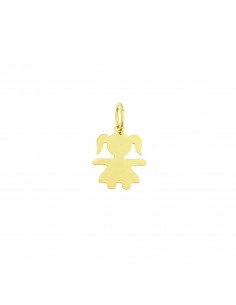 13x17 mm plate girl pendant. yellow gold plated in 925 silver