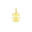 Girl pendant with 16x22 mm plate. yellow gold plated in 925 silver