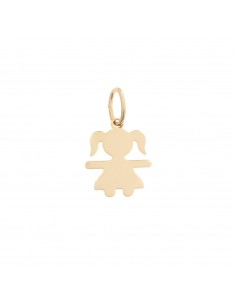 Girl pendant with 16x22 mm plate. rose gold plated in 925 silver