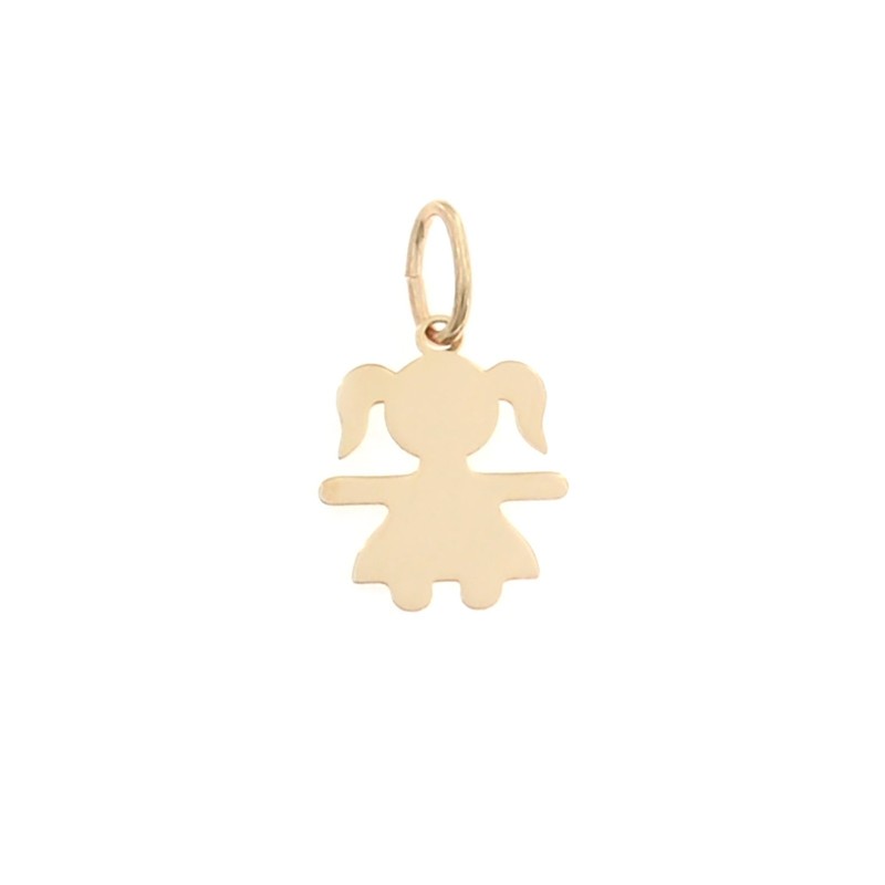 Girl pendant with 16x22 mm plate. rose gold plated in 925 silver