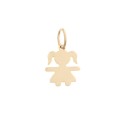 Ciondolo bimba a lastra 16x22 mm. placcato oro rosa in argento 925