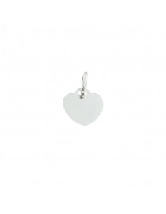 Heart pendant in 12 mm plate. white gold plated in 925 silver