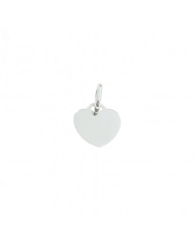 Heart pendant in 12 mm plate. white gold plated in 925 silver