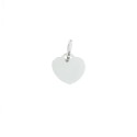 Heart pendant in 12 mm plate. white gold plated in 925 silver
