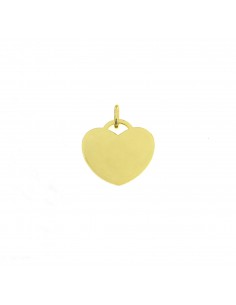 Ciondolo cuore a lastra 15 mm. placcato oro giallo in argento 925