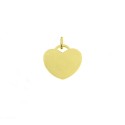 Heart pendant in plate 15 mm. yellow gold plated in 925 silver