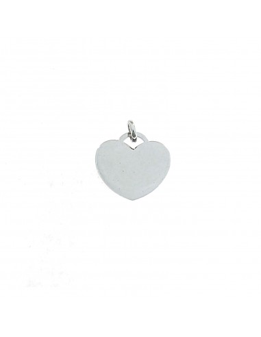 Heart pendant in 18 mm plate. white gold plated in 925 silver