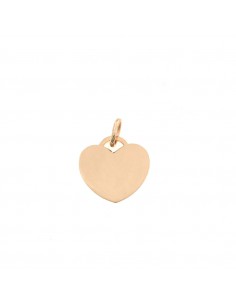 Ciondolo cuore a lastra 18 mm. placcato oro rosa in argento 925