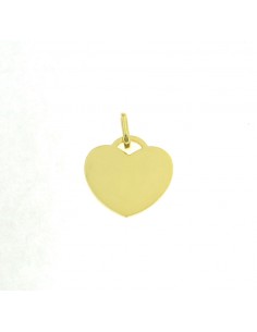 Plate heart pendant 22 mm. yellow gold plated in 925 silver