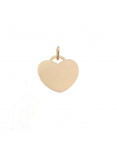Plate heart pendant 22 mm. rose gold plated in 925 silver