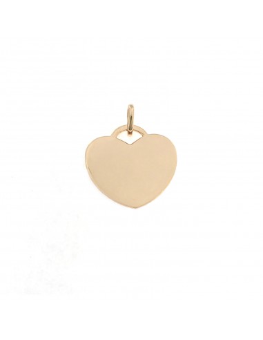 Ciondolo cuore a lastra 22 mm. placcato oro rosa in argento 925