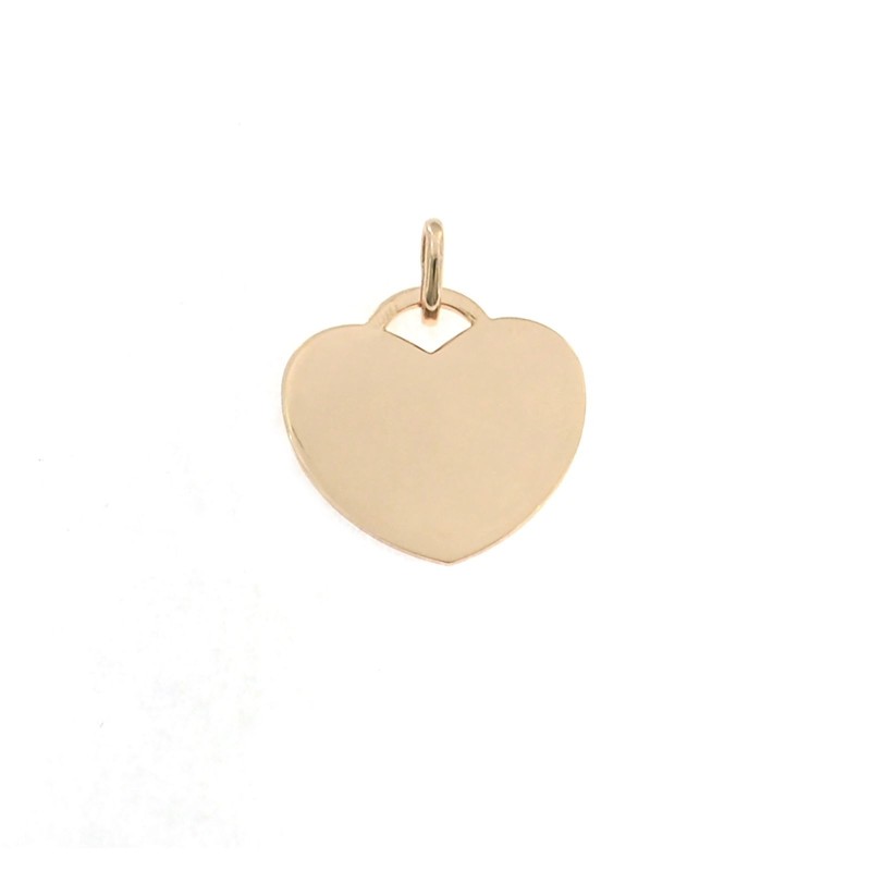Plate heart pendant 22 mm. rose gold plated in 925 silver