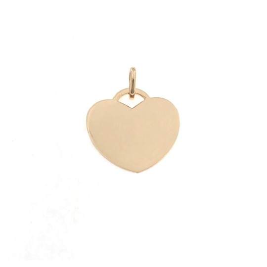 Ciondolo cuore a lastra 22 mm. placcato oro rosa in argento 925