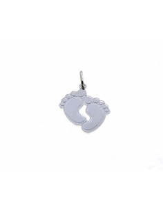 Feet pendant 18x17 mm. white gold plated in 925 silver